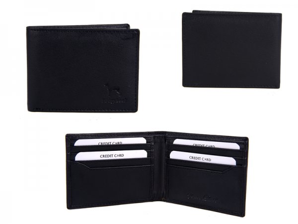 JBNC 35 BLACK/BLACK LEATHER CARD WALLET