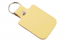 YELLOW RECTANGLE LEATHER KEY RING