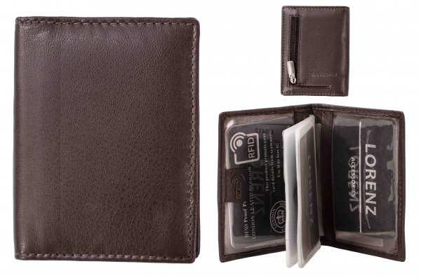 0412 CHOCOLATE RFID PROOF LEATHER CARD HOLDER