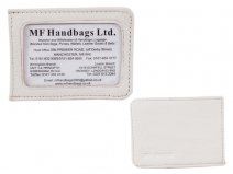 3722 WHITE Cow Hide Travel Card Holder