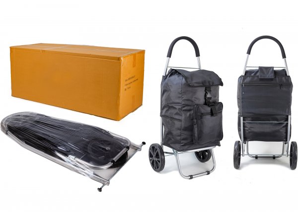 ST-07 COLLAPSABLE SHOPPING TROLLEY 2 WHEELS BOX 6 PCS BLK