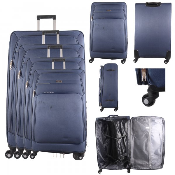 N516 NAVY TRAVEL TROLLEY SUITCASE SET OF 4