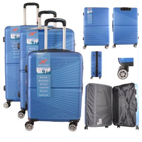 T-HC-12 ROYAL BLUE TRAVEL TROLLEY SUITCASE SET OF 3