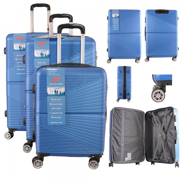 T-HC-12 ROYAL BLUE TRAVEL TROLLEY SUITCASE SET OF 3