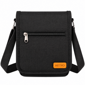 LL-256 Black Polyester X-Body Shoulder Bag W/4 Zips (New)