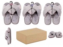 SL109 LADIES SLIPPERS GREY BOX OF 12 S/M/L