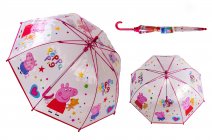 2201 PEPPA PIG TRANSPARENT WITH PURPLE MIXED KIDS UMBRELLA