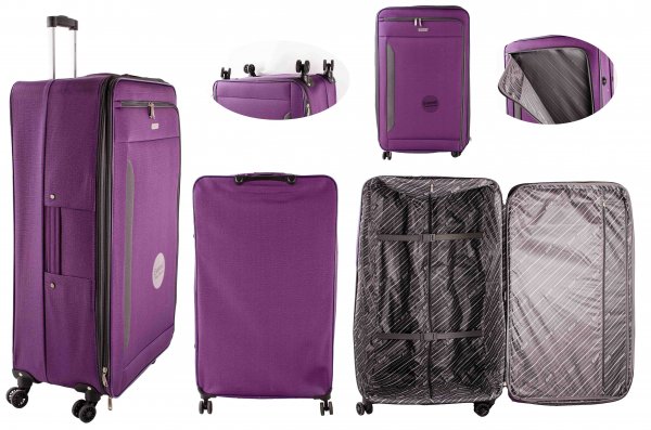 EV-437 SINGLE PLUM 32'' 4 WHEELER TRAVEL TROLLEY LUGGAGE