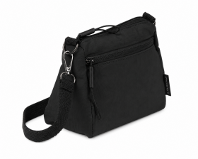 2309 Black Lorenz Top Zip Mini Shoulder Crinkled Nylon Bag