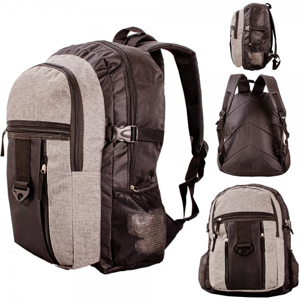 BP-102 GREY/BLACK SOLID COLOR BACKPACK