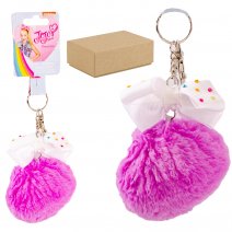 1031 PINK BOX OF 12 JO JO BOWS POM POM SOFT TOY KEYCHAIN/KEYRING