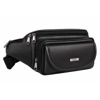 1964 Black 6 Zip Nappa Bum Bag Front Flap (New) 1964 Black 6 Zip Nappa Bum Bag Front Flap (New)