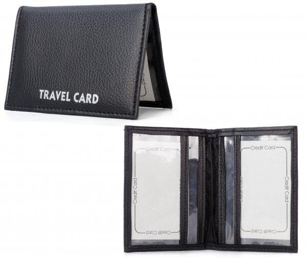 1500 BLACK PU TRAVEL CARD WALLET