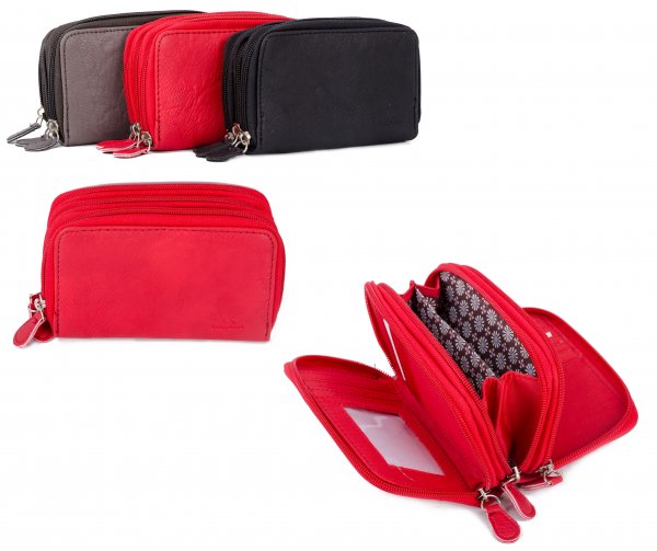 JBPS119 WINE TRI SECTION PU PURSE