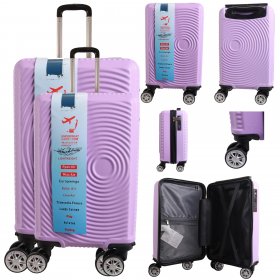 T-HC-US-1630 PURPLE SET OF 2 RYAN AIR CABIN-SIZED TROLLEY SUITCA