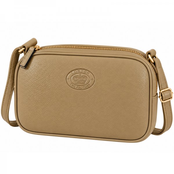 0595 Olive Pebble Leather Tripple Top Zip Rfid X-Body Bag (New)