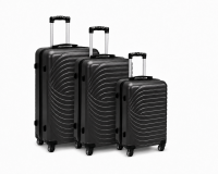 003 Set of 3 Black Hard Shell Suitcases