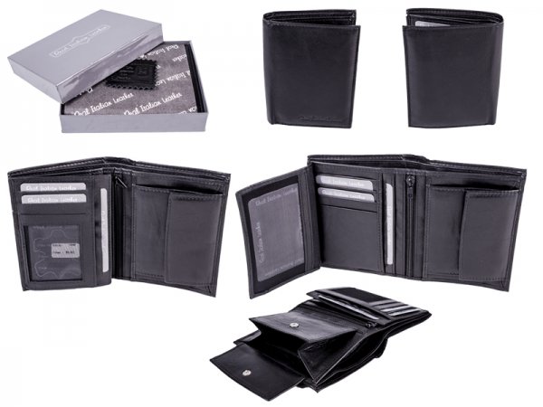 1062 Black Italia- RFID Card Protection Genuine 100% R Leather