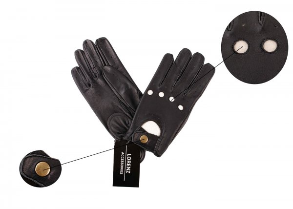 8928 MEDIUM GENTS SHEEP NAPPA DRIVING GLOVES WITH BUTTON