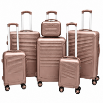 T-HC-716 SET OF 6 Rose Gold Premium Hard Shell Suitcases