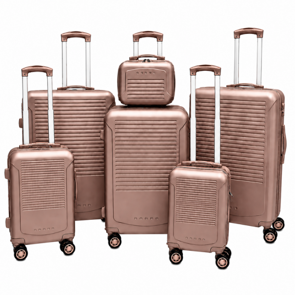 T-HC-716 SET OF 6 Rose Gold Premium Hard Shell Suitcases