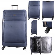 N516 NAVY TRAVEL TROLLEY SUITCASE SINGLE