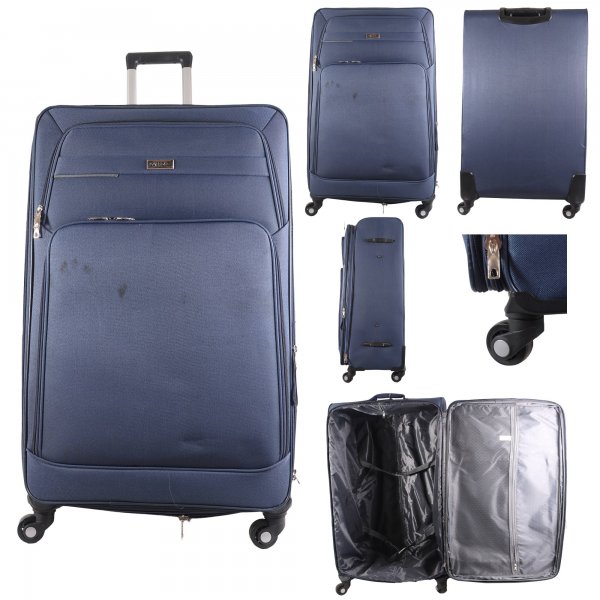 N516 NAVY TRAVEL TROLLEY SUITCASE SINGLE