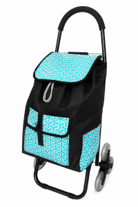 6953 Black with Turquoise Geo Print 6 Wheels Stair Climber 6953 Black with Turquoise Geo Print 6 Wheels Stair Climber