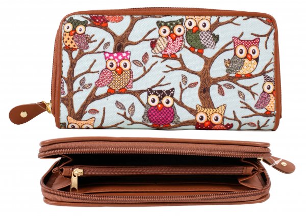 JBPS81 GLITTER OWL AQUA BROWN