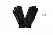 8917BLACK LADIES SHEEP NAPPA GLOVES, ELASTICATED TRIM PACK OF 12