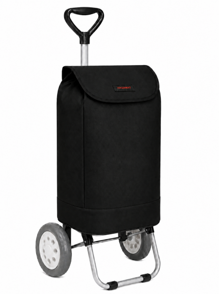 6957/W Plain Black 2-Wheel Shopping Trolley Bag