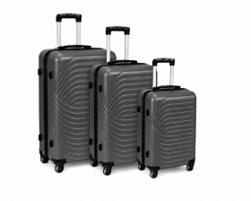 003 Set of 3 Charcoal Grey Hard Shell Suitcases