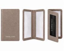 0994 Beige Folding Slimline Leather Travel Card Holder