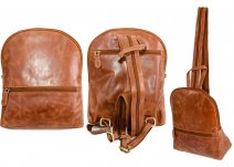 2019 100% REAL LEATHER BACKPACK TAN