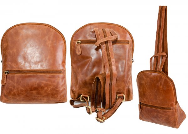 2019 100% REAL LEATHER BACKPACK TAN
