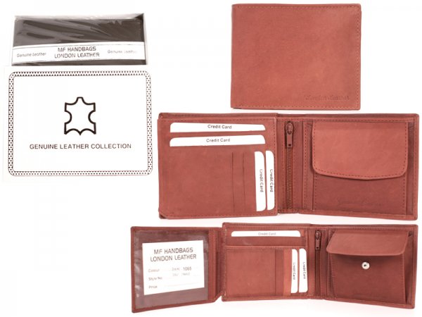 1065 RFID TAN LONDON LEATHER WALLET