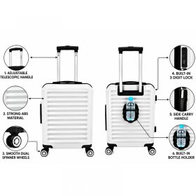 T-HC-US-1860 White EasyJet Hard Shell Cabin Suitcase