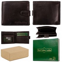 1180 BLACK BOX OF 12 RFID LEATHER WALLET W/NOTE COIN & C.CRD SEC