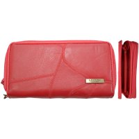 4618 RED PATCHWORK TWIN ZIP PURSE