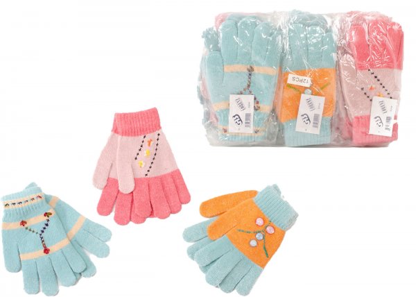 8894 PRETTY PATTERENED WOOLLEN GLOVE a pack of 12