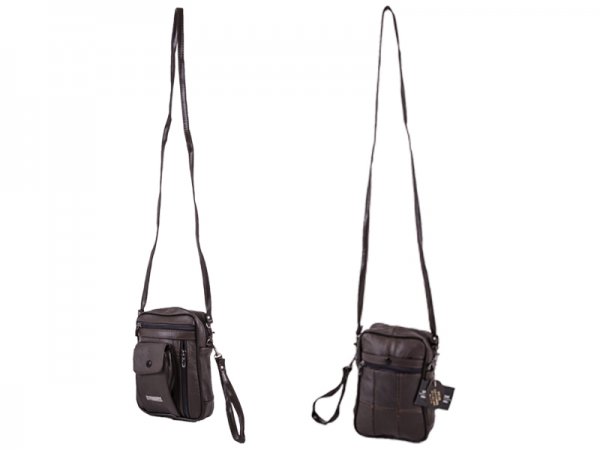 3728 BROWN Cow Hide Gents Wrist Purse