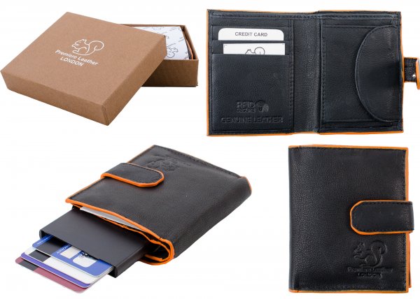 RL 9009 RFID C-SECURE CASE WALLET BLACK ORANGE