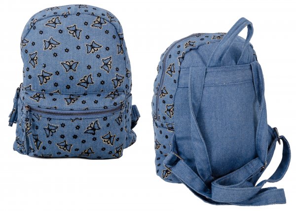 JBCB200 BLUE BUTTERFLY BACKPACK W/ TWO COMPARTMENTS