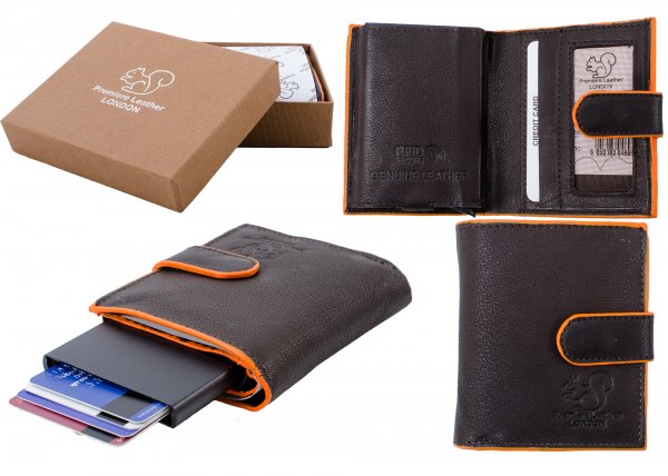 RL 9003A RFID C-SECURE CASE WALLET BROWN ORANGE