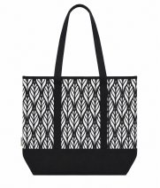 3407/Black LeaveS Top Zip Tote/Beach