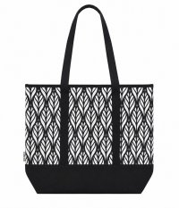 3407/Black LeaveS Top Zip Tote/Beach 3407/Black LeaveS Top Zip Tote/Beach