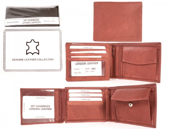 1060 RFID TAN LONDON LEATHER WALLET