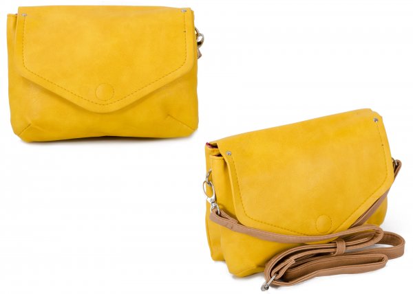 JBFB275 MUSTARD PU CROSSBODY BAG W/ 2 COMPARTMENTS