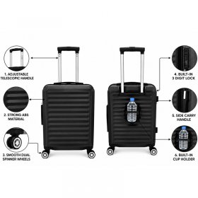 T-HC-US-1860 Black EasyJet Hard Shell Cabin Suitcase
