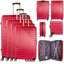 T-HC-10 BURGUNDY SET OF 4 TRAVEL TROLLEY SUITCASES